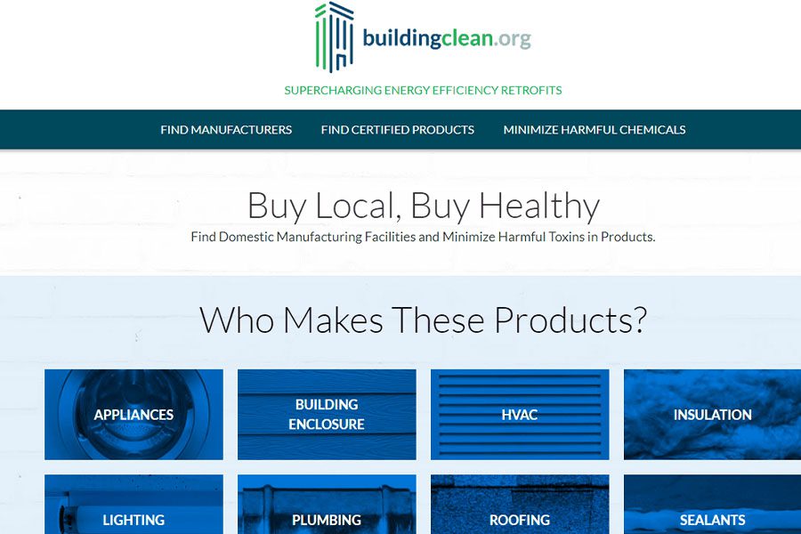 Screenshot of building clean's website.