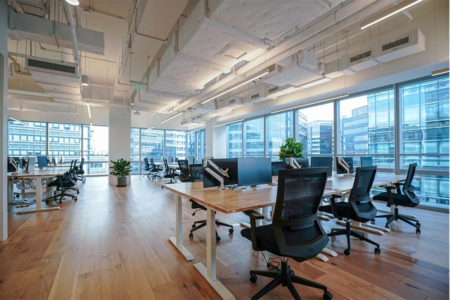 Interior of modern empty office building.
