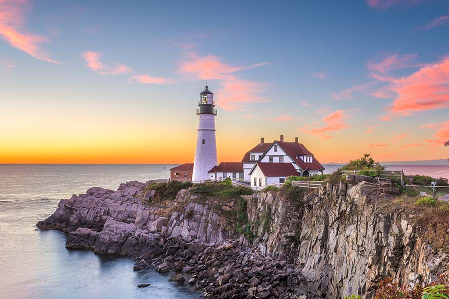 Portland, Maine, USA at Portland Head Light.