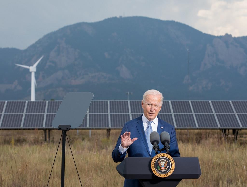 President Joe Biden speaks during a visit the Flatirons Campus of the
National Renewable Energy Laboratory in Arvada, Colorado.
Credit: Werner Slocum/NREL