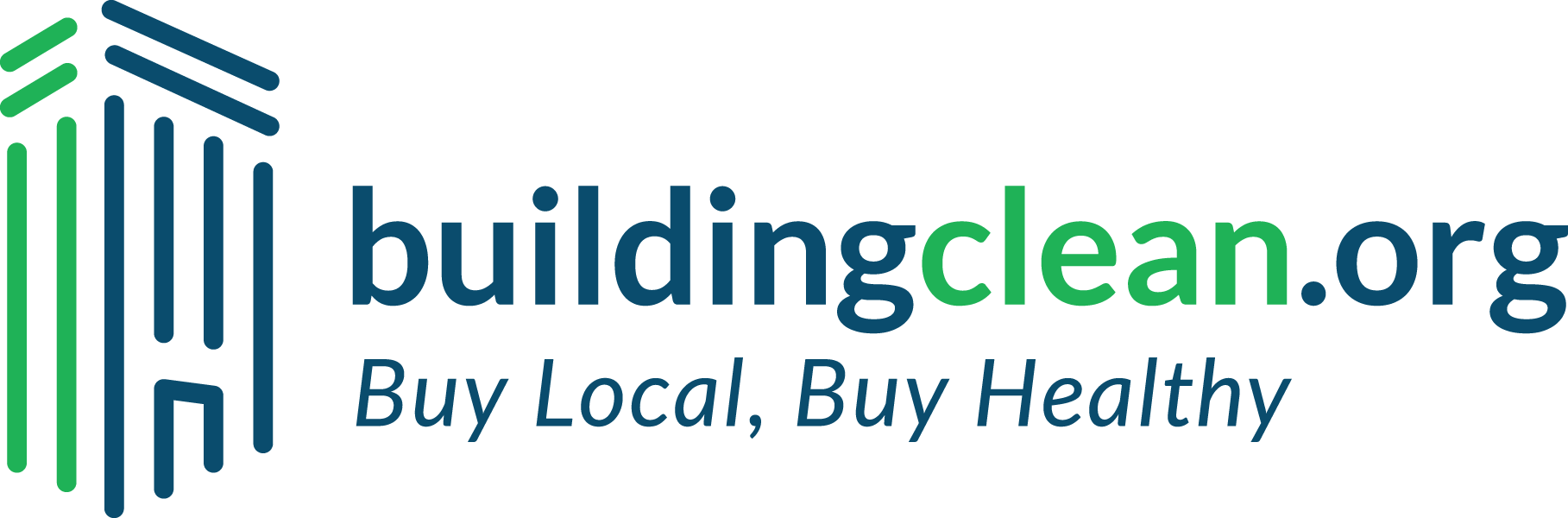 buildingclean.org logo with tagline