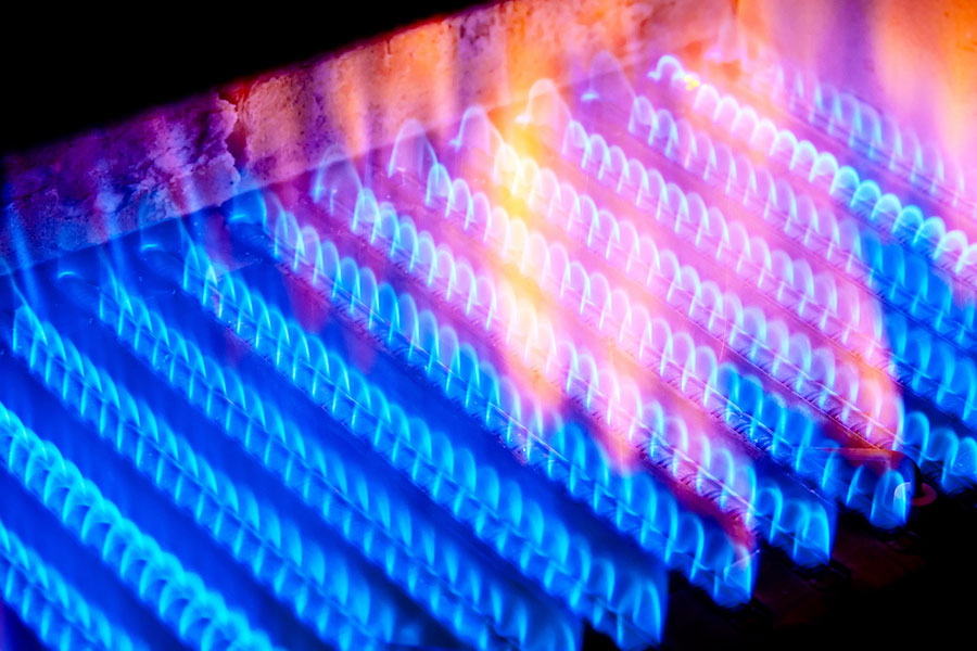 Natural gas heater creating heat for homes