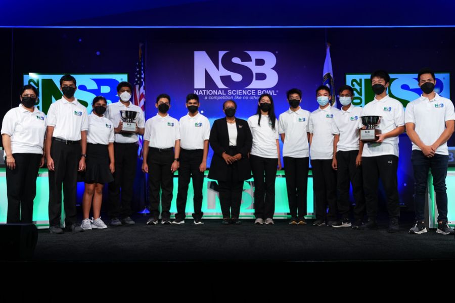 Group photo with participants in the National Science Bowl.