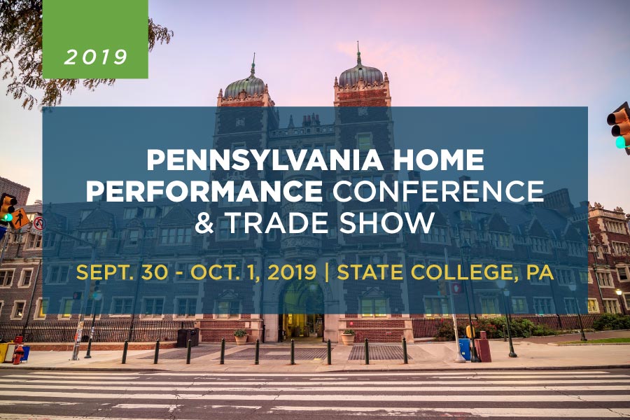 A graphic for 2019 ACI Pennsylvania Regional Home Performance Conference & Trade Show.
