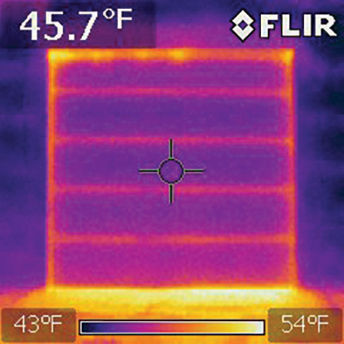 Screenshot of a temperature reader that shows 45.7 degrees F