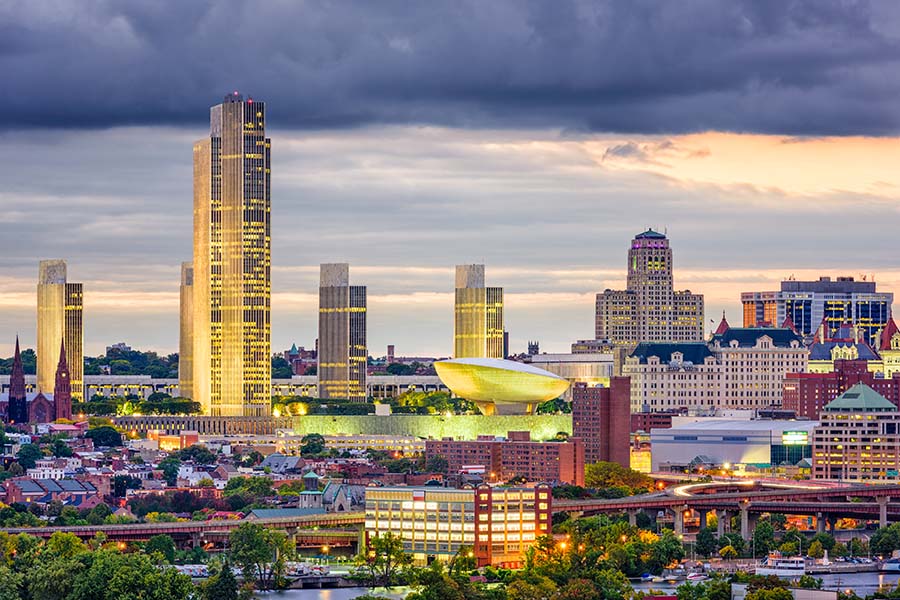 Albany, New York, USA downtown skyline.