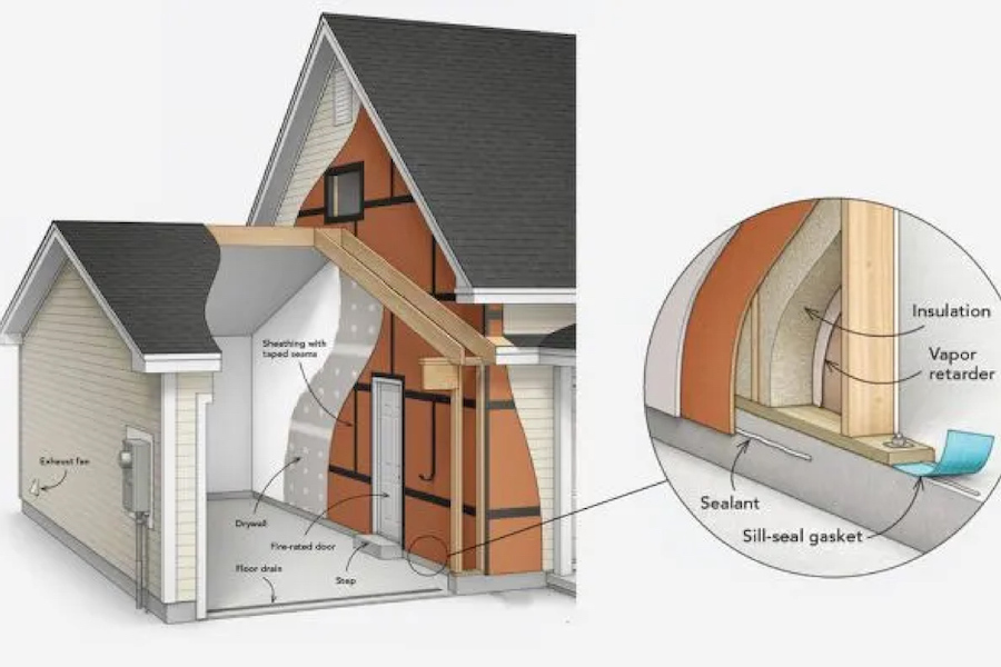 Drawing of a home that displays the insulation and layers