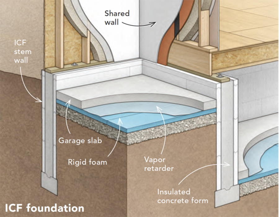 Drawing of an ICF foundation by Christopher Mills