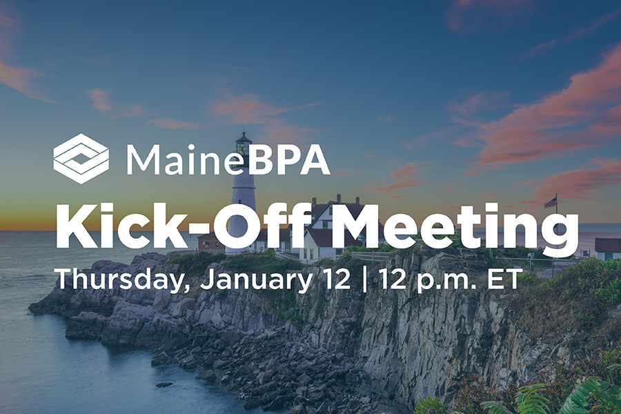 MaineBPA Kick-Off Meeting graphic for Thursday, January 12