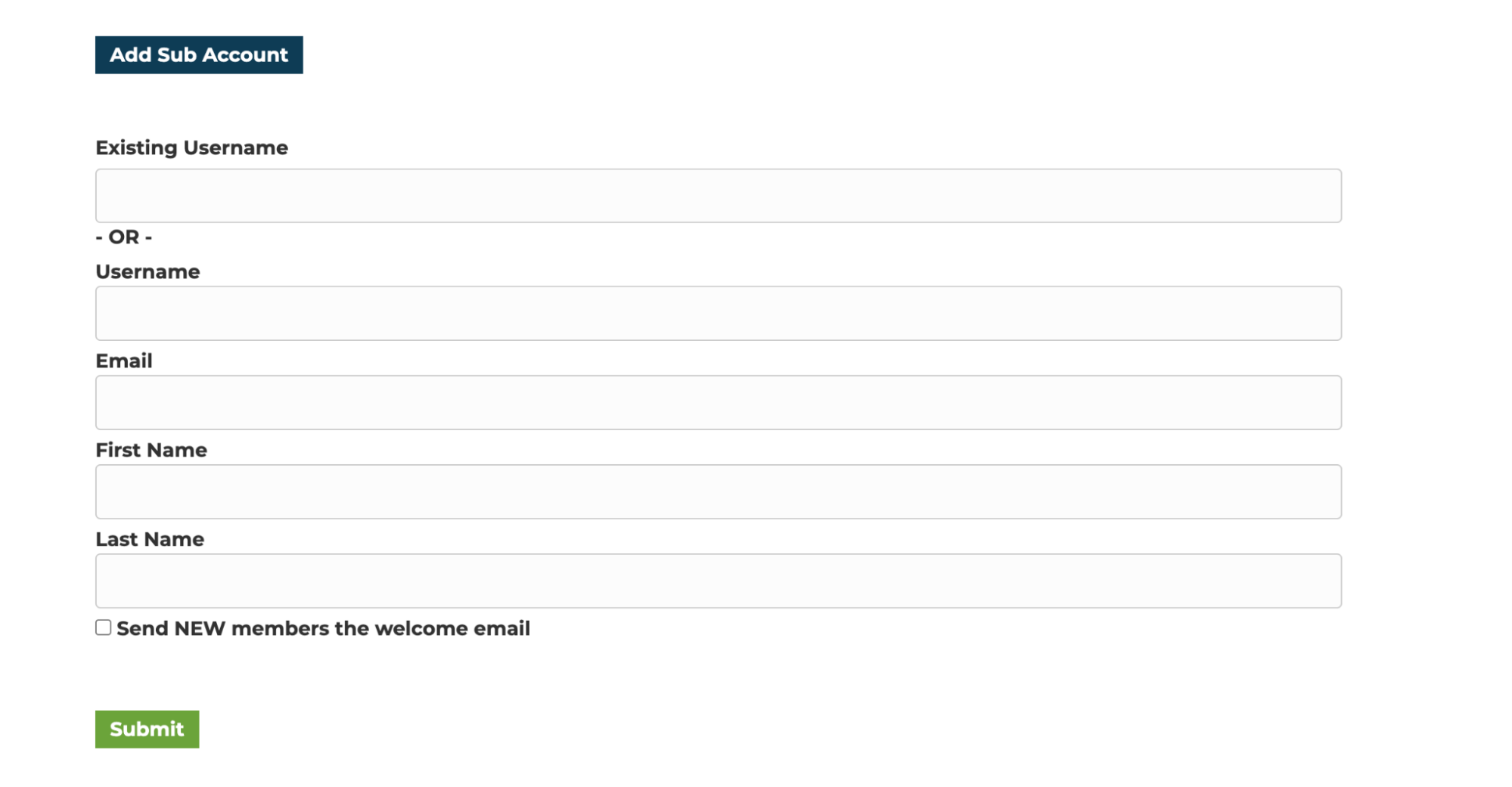 screenshot of account profile sub accounts on building-performance.com