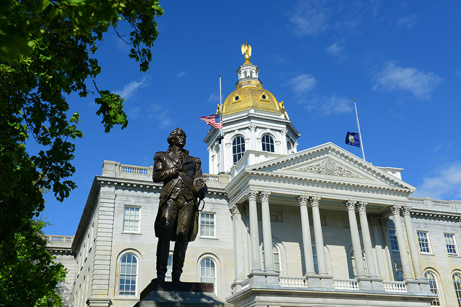 New Hampshire State House, Concord, New Hampshire, USA. New Hampshire State House is the nation's oldest state house, built in 1816 - 1819.