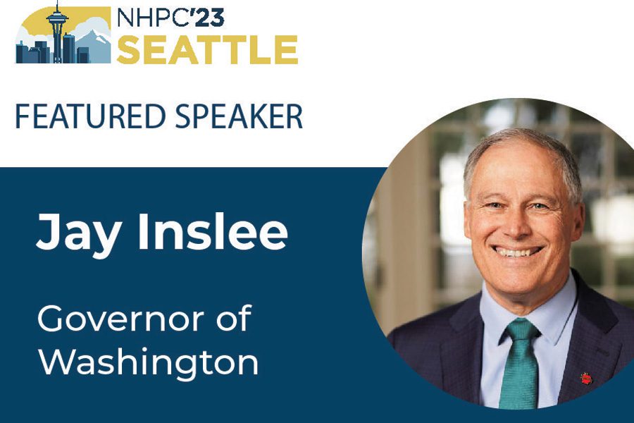 Graphic with a photo of Governor of Washington, Jay Inslee