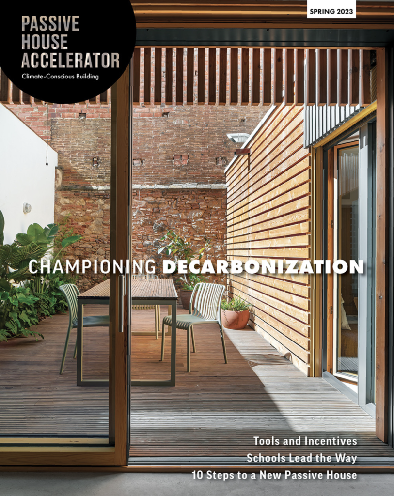 Cover of Passive House Accelerator magazine: Spring 2023 issue