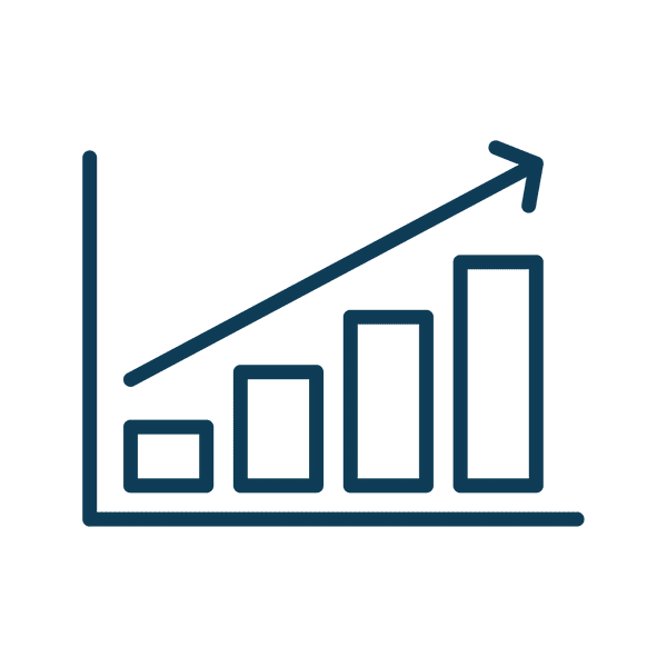 Graph icon with an arrow pointing upward