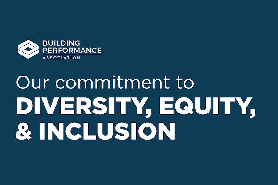 Blue background with text that reads, "Our commitment to diversity, equity, and inclusion."