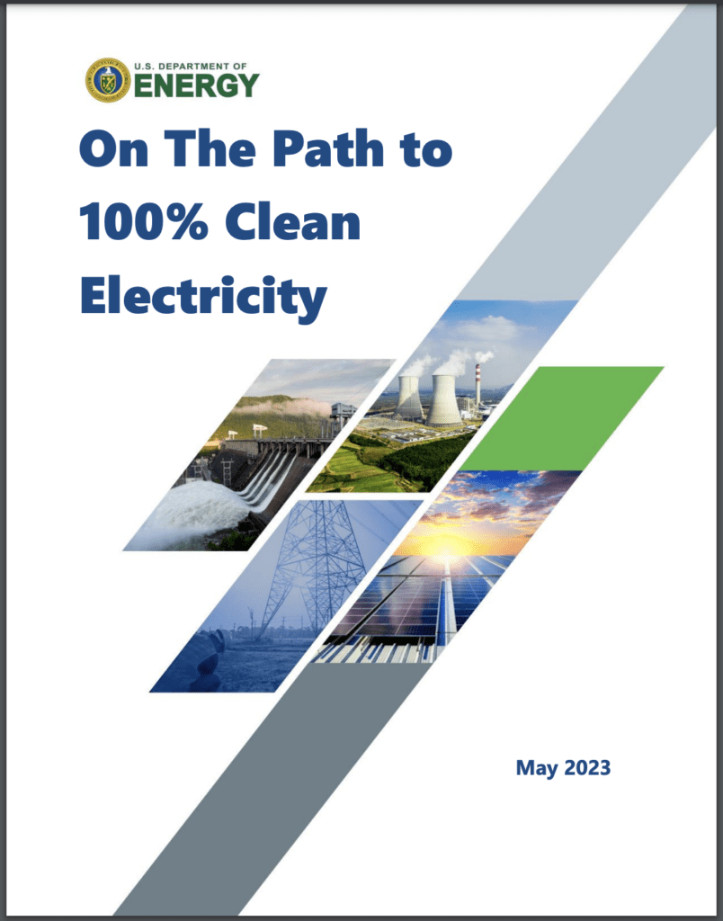 Report cover for "On the Path to 100% Clean Electricity - May 2023