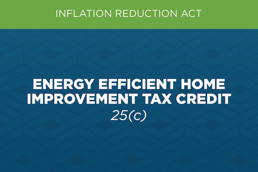 Graphic that says Inflation Reduction Act Energy Efficient Home Improvement Tax Credit 25(c)