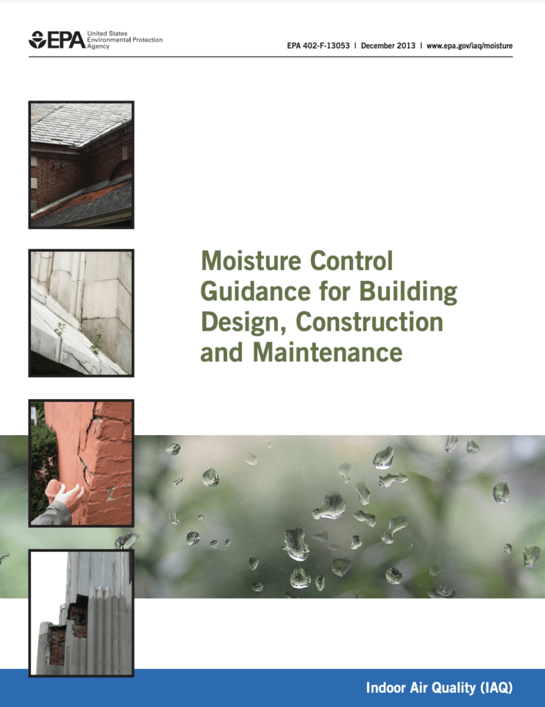 Cove for EPA's Moisture Control Guidance for Building Design, Construction and Maintenance report.