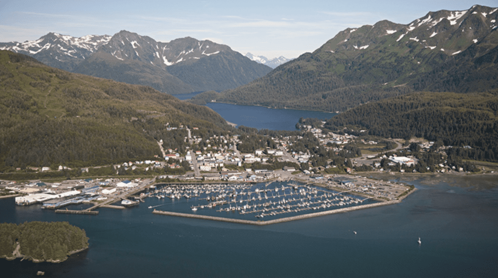 An aerial view of Cordova, Alaska. Photo by USDA Forest Service Alaska Region