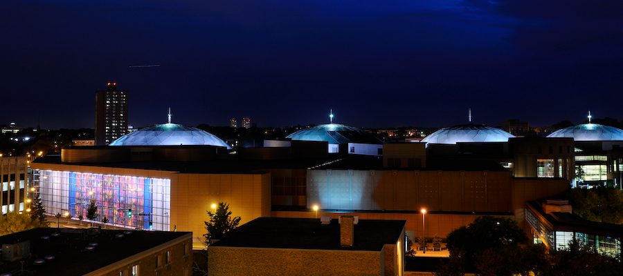 Indigo sky at dusk over the Minneapolis Convention Center domes Minneapolis, Minnesota, United States