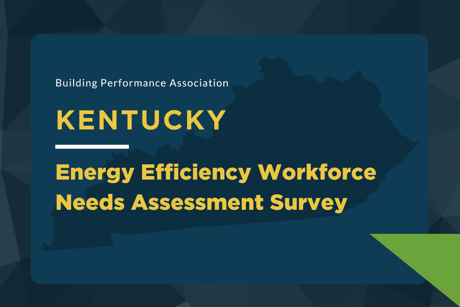 A graphic with the words "Kentucky - Energy Efficiency Needs Assessment Survey"