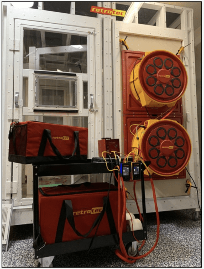 Blower door testing lab