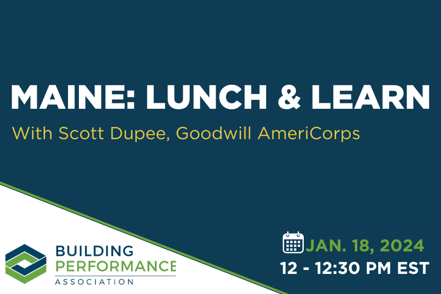 A banner that reads "Maine Lunch & Learn with Scott Dupee, Goodwill AmeriCorps"
