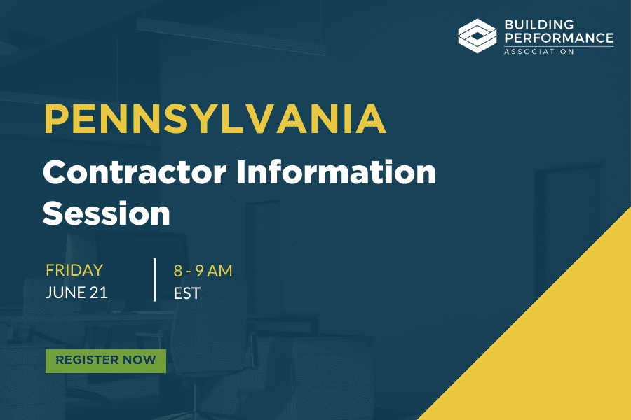A banner that reads: "Pennsylvania Contractor Information Session"