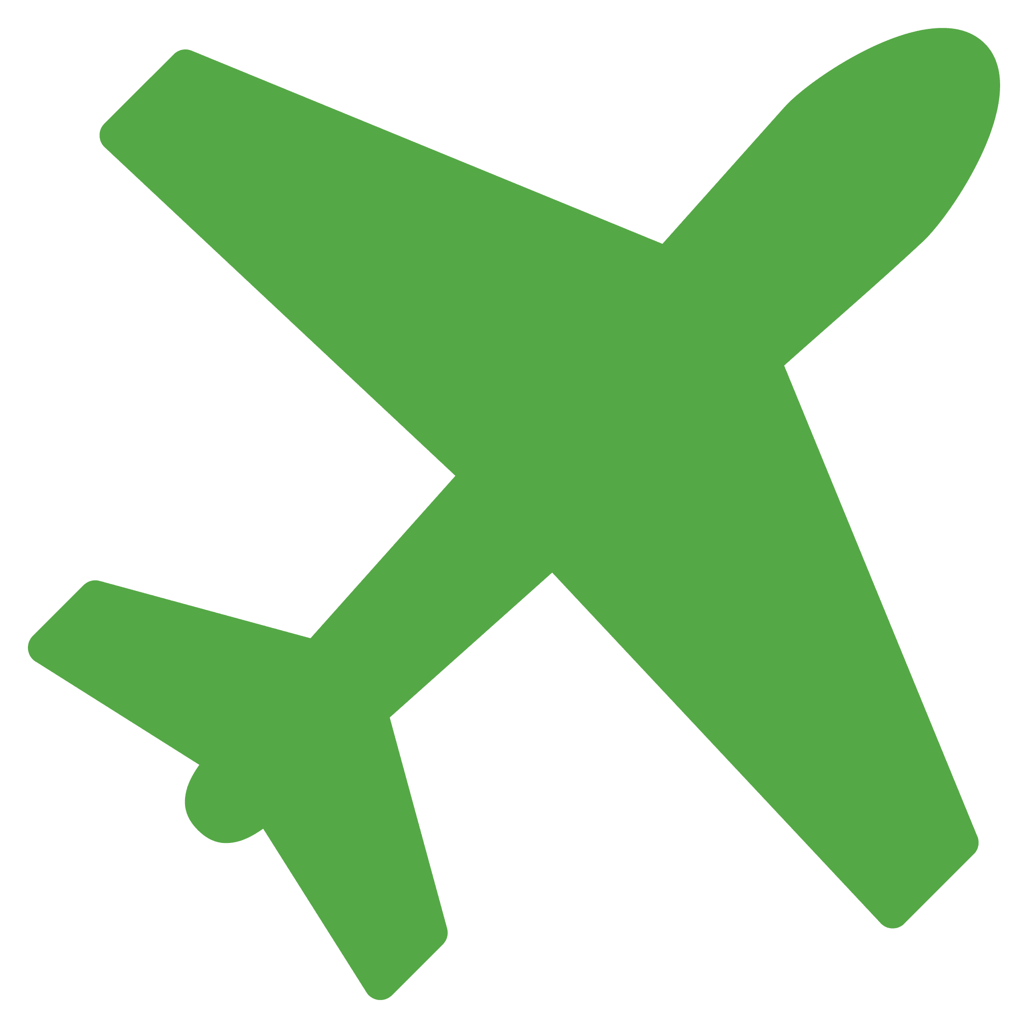 Green airplane icon
