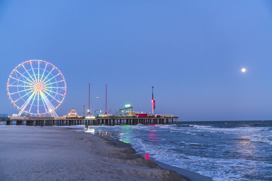 New Jersey boardwalk and ocean view