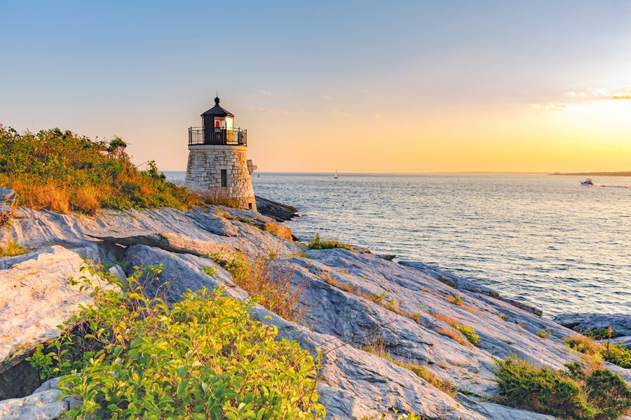 Landscape of Rhode Island on the ocean front