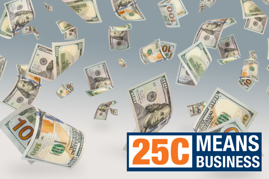 Money with 25C Means Business logo
