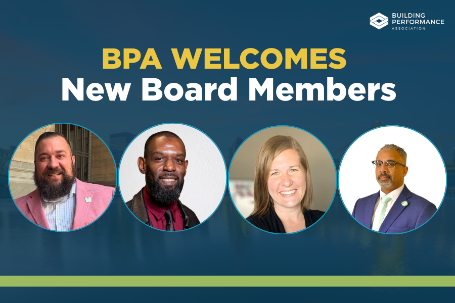 A banner with the board members' headshots and text overlay: "BPA Welcomes New Board Members"