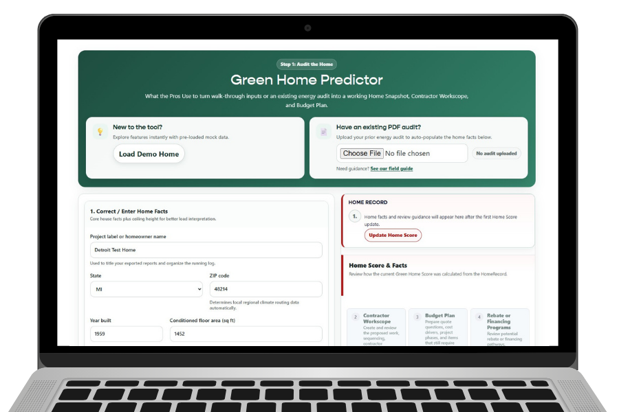 GHP website on laptop